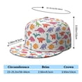 thumbnail image 5 of Funny Dinosaur Snapback Hat - Vibrant Cartoon Dino Flat Bill Cap with Adjustable Closure, Unisex Design, 5 of 5