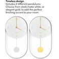 thumbnail image 4 of Driini Modern Pendulum Wall Clock - Decorative and Unique Metal Frame, with 8 Inch Face - Contemporary, Minimalist Design, with Silent Non Ticking Operation - Includes Both White and Gold Pendelum, 4 of 5