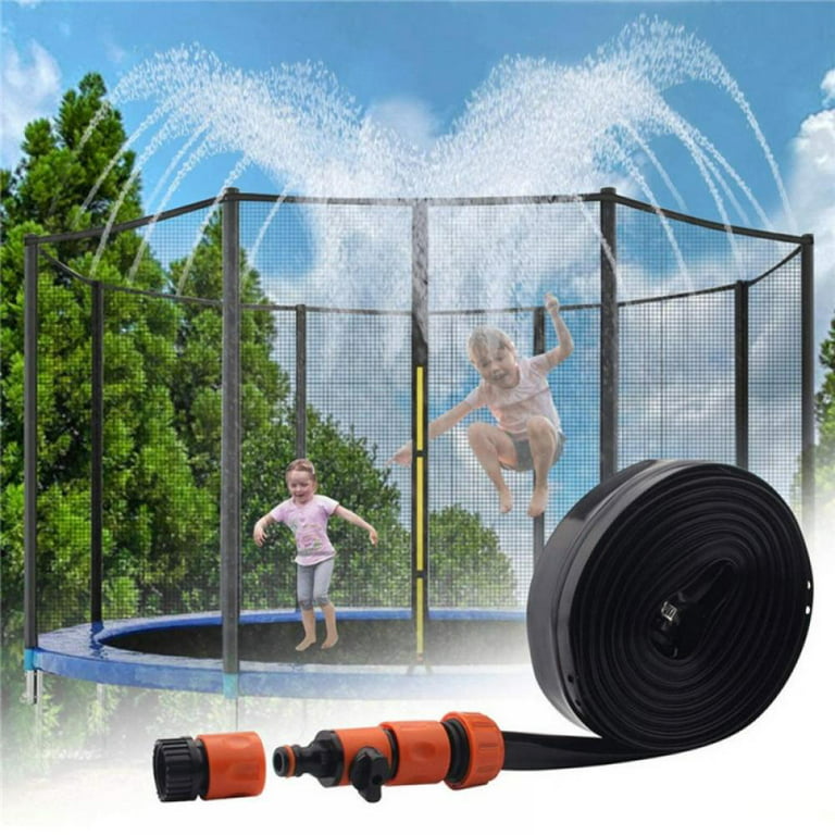 Outdoor Trampoline Accessories Fun Waterpark Sprinkler Hose Summer Water Toys for Boys,Girls and Adults,Orange(39ft) -