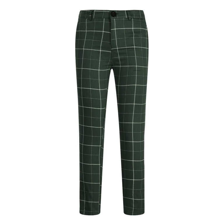 Plaid skinny cheap dress pants