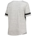 thumbnail image 3 of Women's Heathered Gray Washington Commanders Plus Size Lace-Up V-Neck T-Shirt, 3 of 3