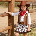 thumbnail image 7 of JAJAHO Kids Cowgirl Outfits For Girls Dress Up Clothes Sets Long Sleeve Shirts Tassels Hem Skirts With Waistcoat Hat Scarf 5 Piece Stylish Outfit, 7 of 7