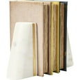 thumbnail image 4 of White Geometric Marble Bookends with Brass Inlay, Heavy-Duty Non-Slip Decorative Book Stoppers for Shelves, Modern Home & Office Décor (Set of 2), 4 of 4