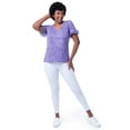 thumbnail image 2 of Lee Womens and Plus Short Sleeve Cotton Ruffle V-Neck T-Shirt, S-4X, 2 of 6
