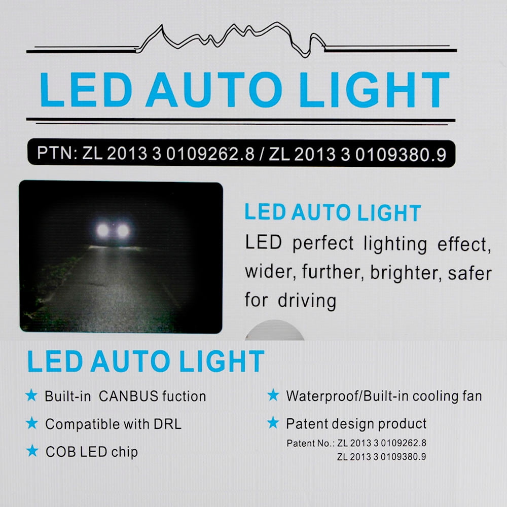 120W 12800lm 6000K White COB LED Headlight Kit H8 H9 H11 Low beam Bulb One Pair 
