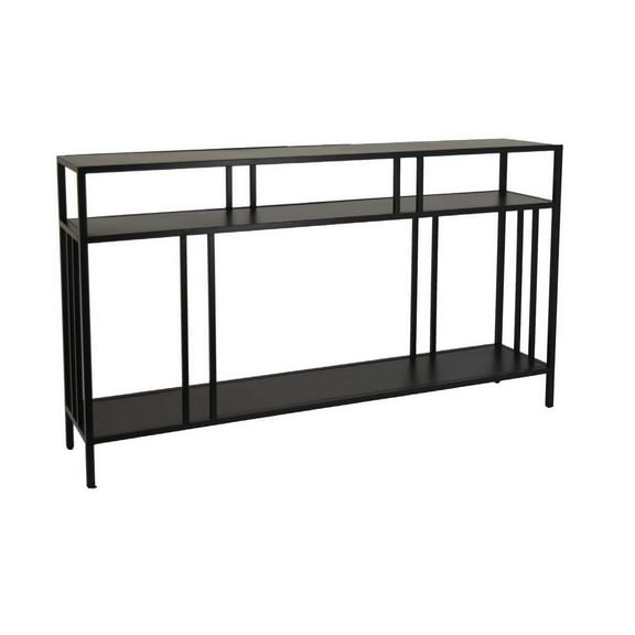 Plant Display Stand, 3 Tier Black Metal, Modern Industrial 48 Inch