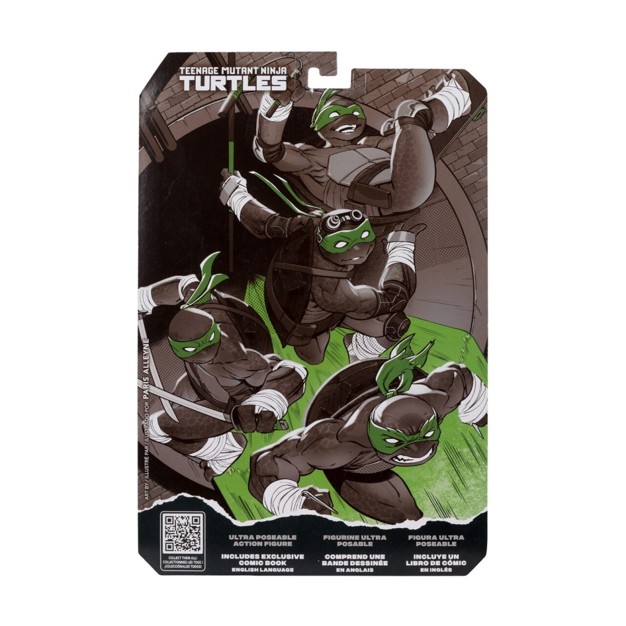 Teenage Mutant Ninja Turtles (Page Punchers) Donatello (Black, White & Green) 5" Action Figure w/Comic - McFarlane Toys