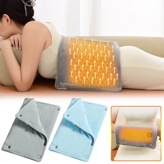 USB Heated Hand Warmer Smart Temperature Control 5V 2A USB Powered Portable Velour Design Multi-Functional for Hands, Waist, Abdomen, Legs Foldable for Home Office Travel 60°C Max