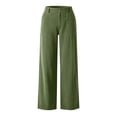 thumbnail image 6 of Bzdzmqm Women's Corduroy Wide Leg High Waisted Pants with Pockets Loose Casual Long Trousers Streetwear Office Basic Lounge Bottoms, Green M, 6 of 8
