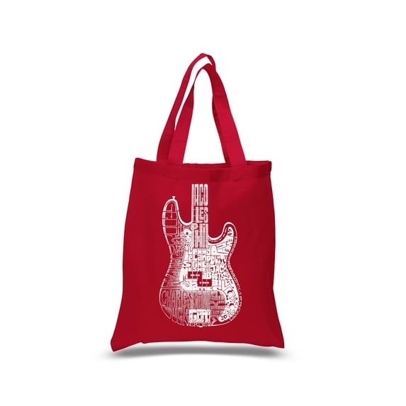 Small Word Art Tote Bag - Bass Guitar