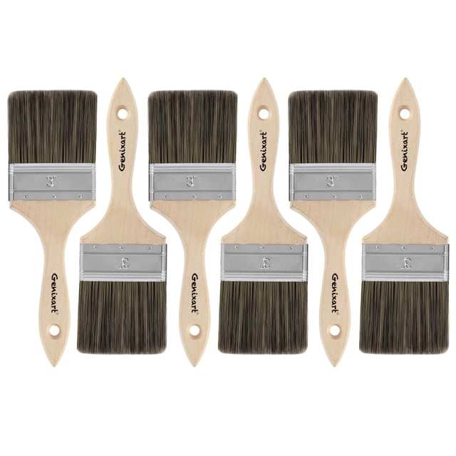 Pincel Genixart de doble espesor, 75 mm/3 pulgadas, paquete de 6