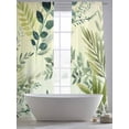 thumbnail image 5 of Green Blue Leaves Sheer Curtains 108 Inch Length 2 Panels Set Window Treatments, Summer Botanical Farmhouse Watercolor Leaf Rod Pocket Semi Curtains for Living Room/Bedroom/Kitchen, 104"W x 108"L, 5 of 7