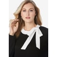 thumbnail image 6 of Jessica London Women's Plus Size Tie-Neck Sweater, 6 of 6