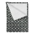 thumbnail image 2 of Black and White Soft Flannel Fleece Blanket, Monochrome Background with Square Shapes Diagonal Pattern Modern Geometric, Cozy Plush for Indoor and Outdoor Use, 60" x 80", Black White, by Ambesonne, 2 of 5