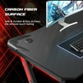 thumbnail image 4 of Homall 44 Inches Z-Shaped Gaming Desk Carbon Fiber Surface Desk with Cup Holder & Headphone Hook, Black, 4 of 10