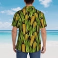 thumbnail image 4 of Sikiie Corn 2 Print Men's Hawaiian Shirt, Summer Beach Button Pocket Short Sleeve T-Shirt,Small, 4 of 7
