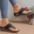 thumbnail image 4 of mtvxesu Slides Women, Hollow Metal Circle Thick-soled Wedge Heel Flip-flops Women Womens Slide Sandals Beach Shoes Limited Time Offer, 4 of 6