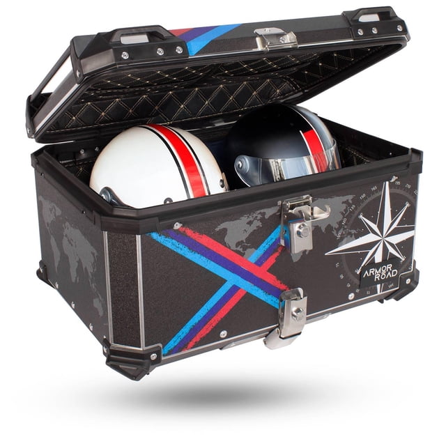Caja Trasera Maleta Top Case Aluminio 65L Impermeable Negra