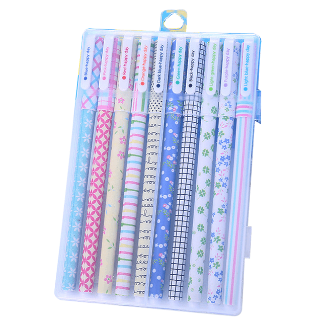 Bolígrafos de gel, bolígrafo para escribir, colores surtidos, 10 unidades
