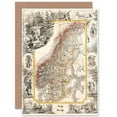 thumbnail image 1 of Map Antique 1847 Munch Norway Sweden Decorative Greetings Card Plus Envelope Blank inside, 1 of 3