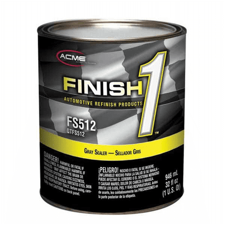 Finish 1 Automotive Refinish Products FS512-4 4.1 VOC Enamel Sealer Undercoat, 1 qt Can, Gray