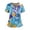 Light Blue, variant on Womens Hawaiian Scrubs Stretchy V-Neck Short Sleeve Scrub Tops Breathable Nurse Uniform with Pockets