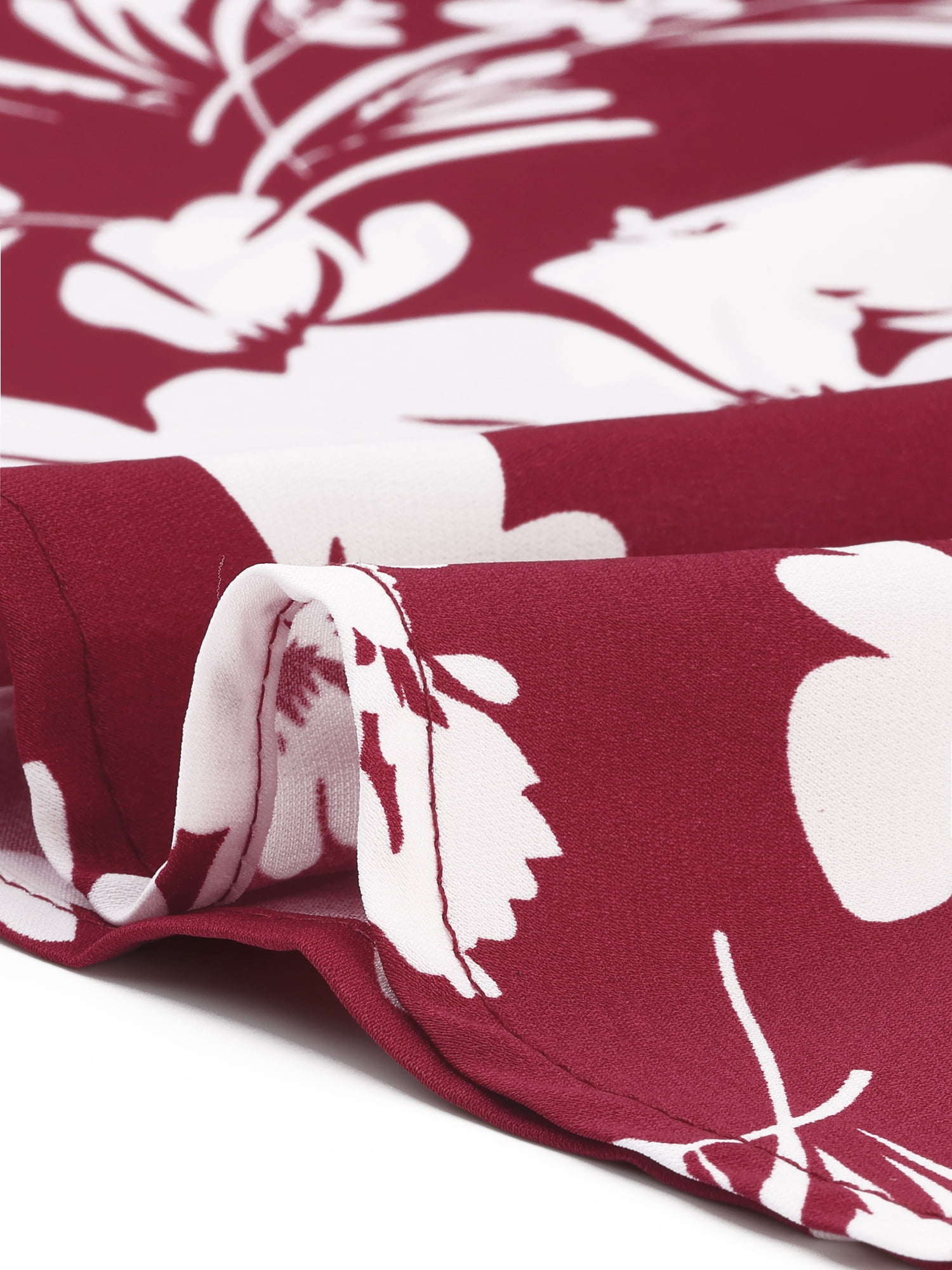 DARING DIVA Women's Plus Floral Flowy Sleeve Chiffon Blouses 3X Burgundy