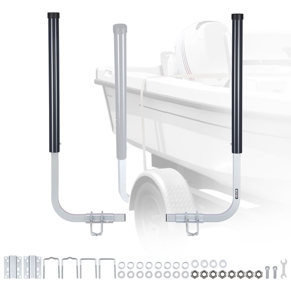 VEVOR Boat Trailer Guides, 40 in/48 in Height Guide Poles, 2PCS High-Hardness Steel Trailer Guide-Ons, Adjustable Guide Poles with PVC Pipes, for Ski Boats, Compact Fishing Boats, Small Sailboat