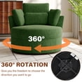 thumbnail image 2 of DREAMSIDEA Swivel Barrel Accent Chair for Living Room, Oversized Swivel Chair with Ottoman Single Sofa Chair Indoor, Chenille Green, 2 of 5