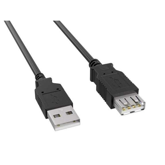 Cable Leader 1ft USB 2.0 Type A High Speed Extension Cable Male to Female, Black