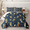 thumbnail image 2 of Manfei Magical Pet Bed Spread Queen, Mystic Books Animal Queen Coverlet Set, Navy, 3pcs, 1 Quilt and 2 Pillowcases, 2 of 7