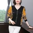 thumbnail image 2 of Otoño e invierno Nueva camiseta de manga larga de mamá con solapa Camisa de fondo de mediana edad y mayores Camiseta de estilo occidental de primavera y otoño, 2 of 5