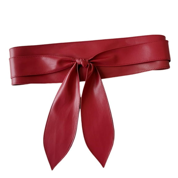 HUANLEDASH Women Belt Imitation Leather Wide-Brimmed Design Retro Cinched Belt Dresses Coat Knotted Belt Versatile Accessory