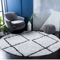 thumbnail image 2 of SAFAVIEH August Raphael Diamond Shag Area Rug, Ivory/Grey, 6'7" x 6'7" Round, 2 of 8