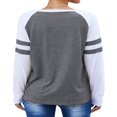 thumbnail image 5 of CHOK Women Stripe Stitching Short Sleeve Colorblock T-shirt, 5 of 5