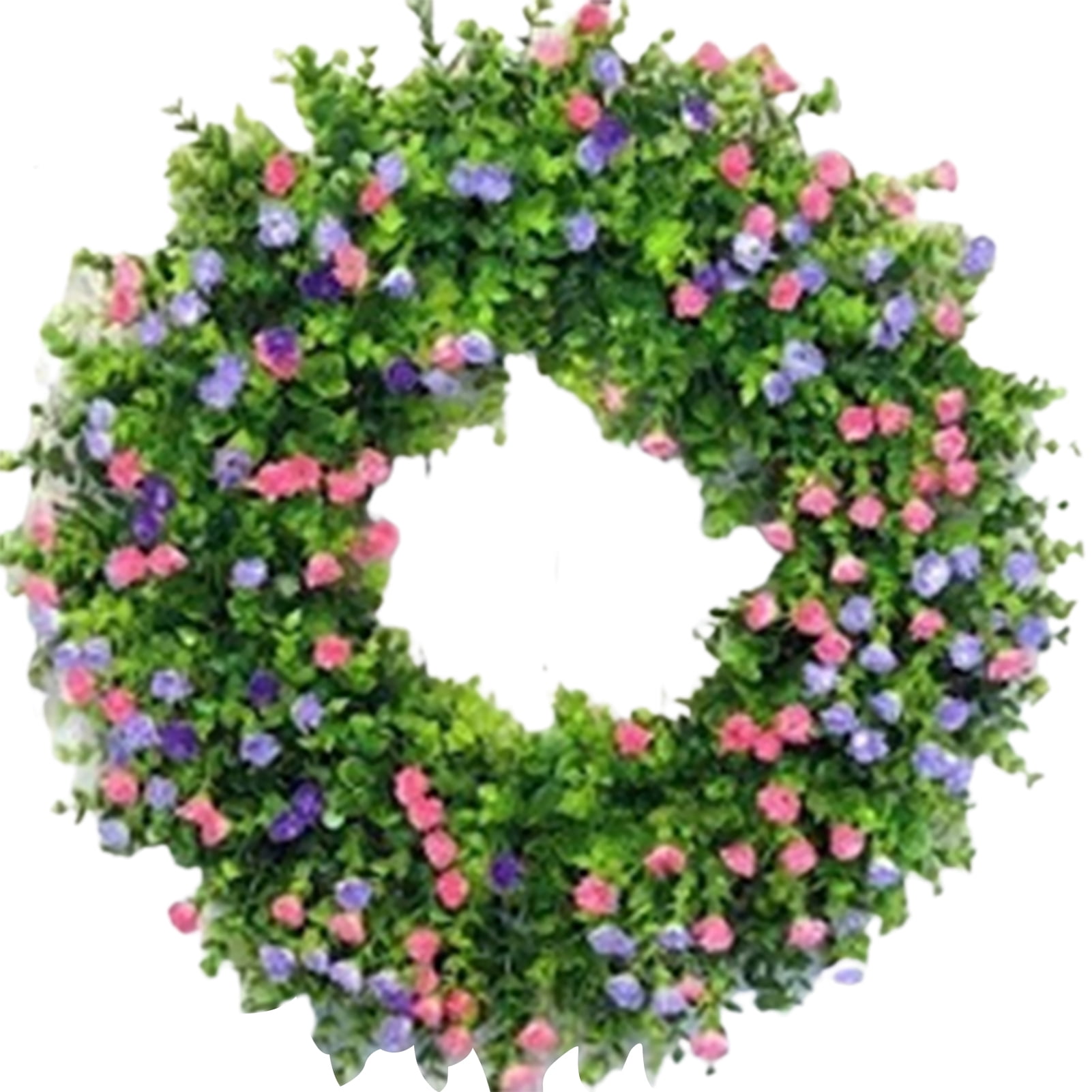Hloma Artificial Wreath No Wilting Attractive PVC Realistic Fake Front