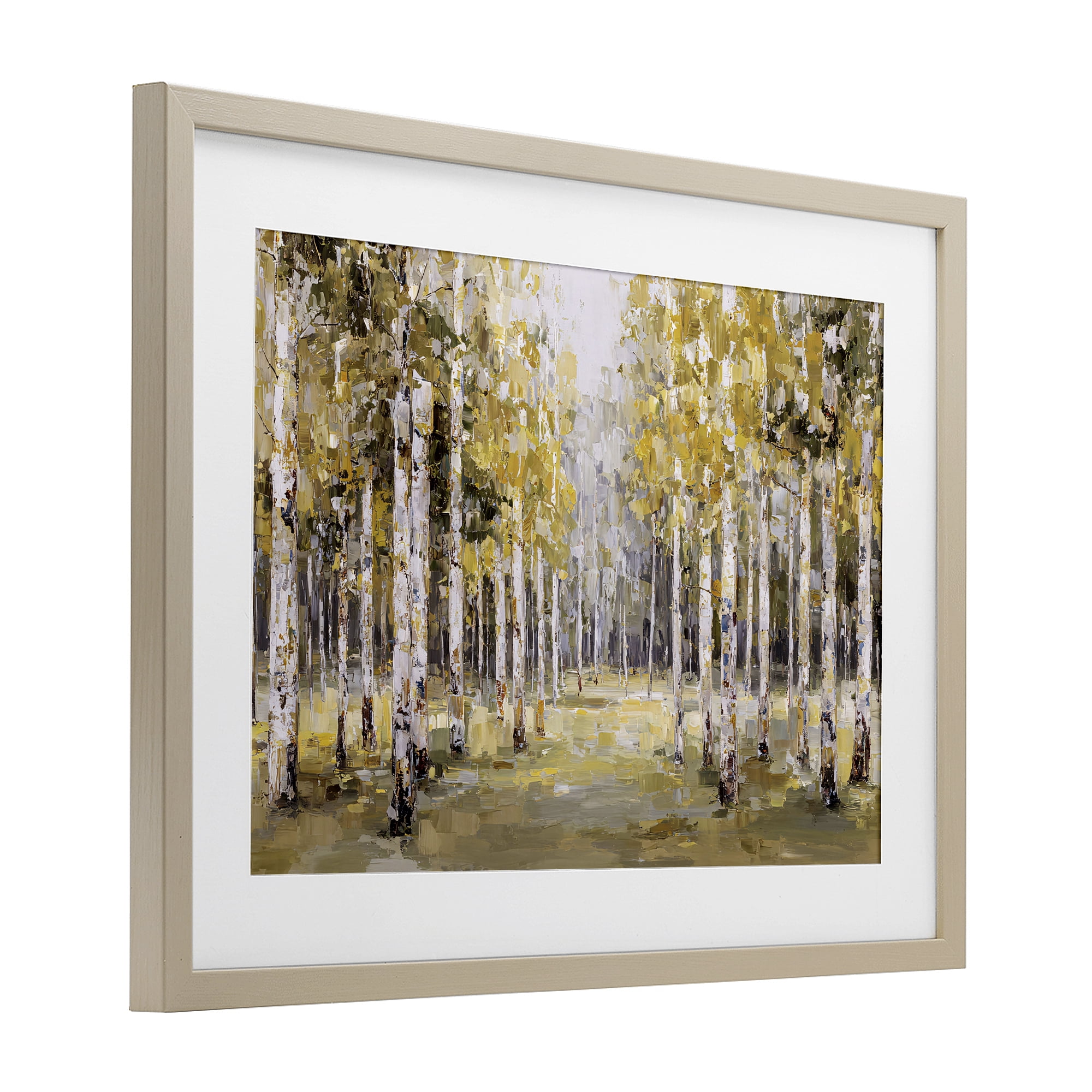 Stupell Industries Impressionist Birch Trees & Fall Leaves Birch Framed Print Under Glass, design by Jacky Ngan
