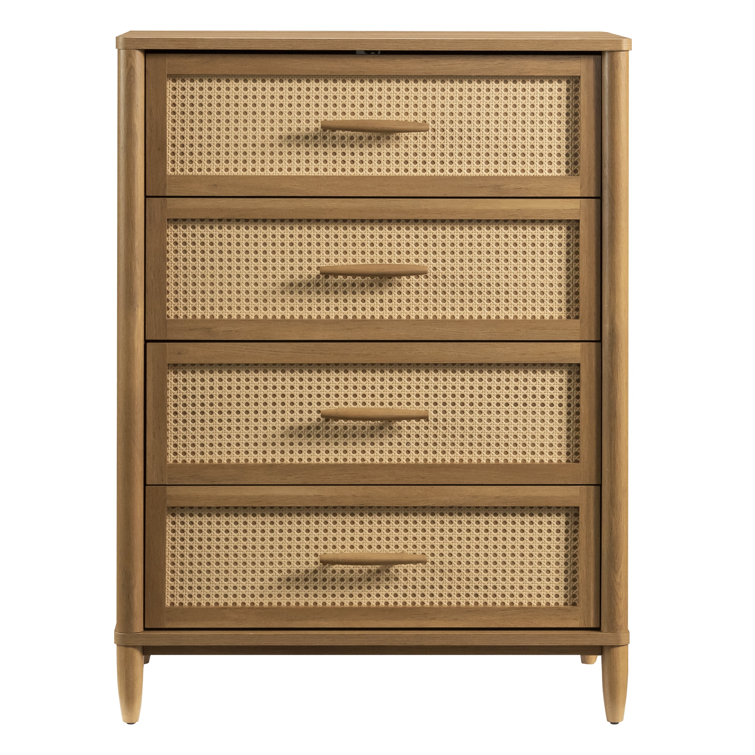 Better Homes & Gardens Springwood 4-Drawer Dresser with Caning Look, Light Honey