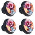 thumbnail image 2 of 4 Pcs Art Flowers Knobs for Kitchen Cabinet Cupboard Dresser Bookcase Drawer Pulls Handles Round Home Decor, 2 of 8