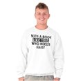 thumbnail image 5 of With A Body Like This Who Needs Hair Men's Crewneck Sweatshirt Brisco Brands S, 5 of 6