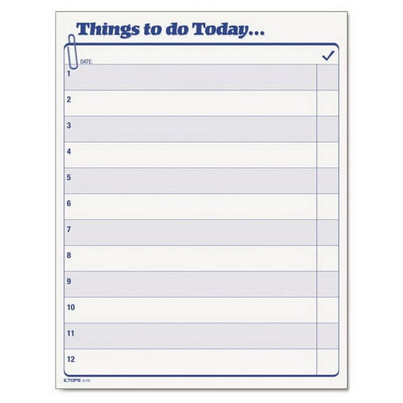 """Things To Do Today"" Daily Agenda Pad, 8.5 X 11, 1/page, 100 Forms | Bundle of 2 Pads"