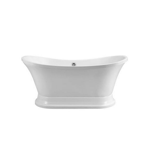 60" Streamline N200GLD Soaking Freestanding Tub and Tray With External Drain