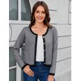 thumbnail image 2 of Yesfashion Women's Knit Cardigan Crewneck  Metal Button Long Sleeve Lightweight Sweater Cardigans, 2 of 8