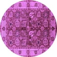 thumbnail image 1 of Ahgly Company Indoor Round Oriental Purple Industrial Area Rugs, 7' Round, 1 of 4