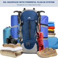 thumbnail image 2 of Mochila de senderismo Loowoko, impermeable, 50 litros, para acampar con funda para lluvia, 2 of 6