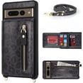 thumbnail image 3 of Google Pixel 7 Pro Case for Women with Card Holder 6.7" 5G 2022,Google Pixel 7 Pro Phone Case with Strap,Crossbody Lanyard Cases with Credit Card Slots Kickstand Case,Black Leopard, 3 of 14
