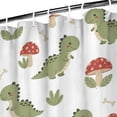 thumbnail image 3 of White Cartoon Dinosaurs Mushrooms Pattern Shower Curtain 36"x72" ,Bathroom Decorative Shower Curtains Set with 12 Hooks,Modern Waterproof Washable Shower Curtain, 3 of 6