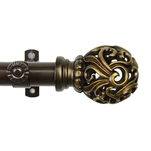 Cilla Curtain Rod 13/16 inch 120-170" - Cocoa