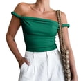 thumbnail image 2 of Womens Off The Shoulder Top Sleeveless Slim Fit Stretchy Tank Top Y2k Casual T Shirts, 2 of 6