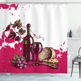 thumbnail image 1 of Ambesonne Wine Shower Curtain, Vintage Abstract Sketch, 69"Wx84"L, Olive Green Hot Pink, 1 of 3
